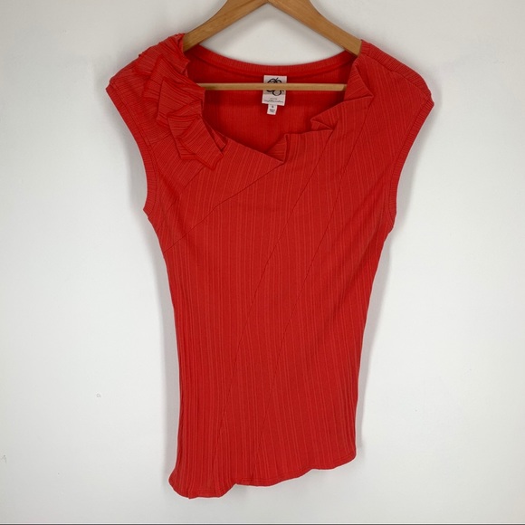 Anthropologie One September Ruffled Ribbed Tee - Picture 2 of 8